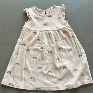 NWOT Mori flutter-sleeve rainbow baby girl dress